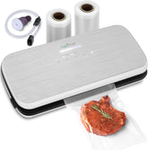 UrbanPantry: Vacuum Sealer For Food - Automatic Air Sealing Machine for Dry & Moist Foods, LED Touch Controls, Includes Vacuum Bags, Hose & Wine Stopper, High Suction Power