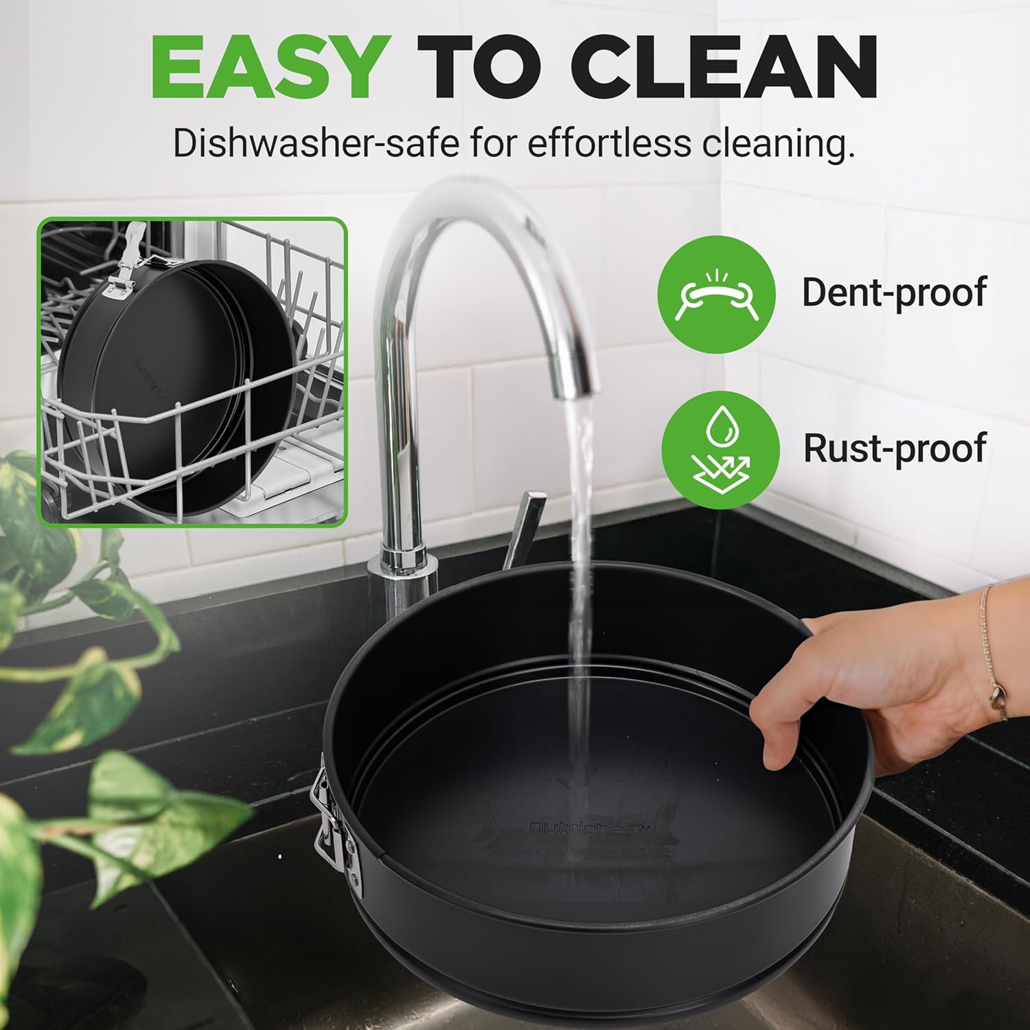 UrbanPantry: 3 Piece Nonstick Springform Pan Set | 3 Tiered Sizes 6, 8 & 10 Inch Pans | Carbon Steel Cheesecake Pans | Stainless Steel Clasps | Oven Safe to 450 F | Includes 300 Parchment Papers | Black