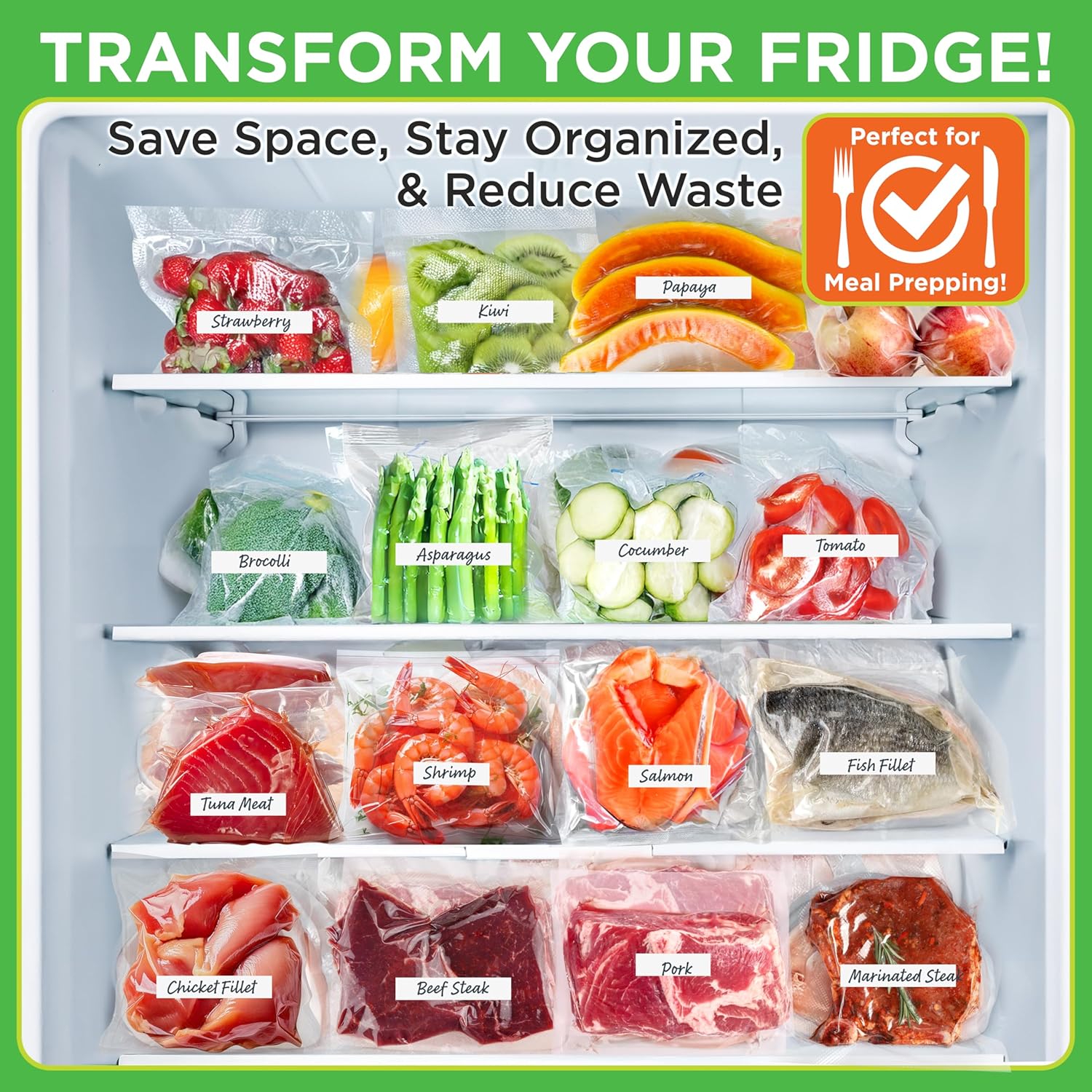 UrbanPantry: Vacuum Sealer For Food - Automatic Air Sealing Machine for Dry & Moist Foods, LED Touch Controls, Includes Vacuum Bags, Hose & Wine Stopper, High Suction Power